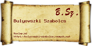 Bulyovszki Szabolcs névjegykártya